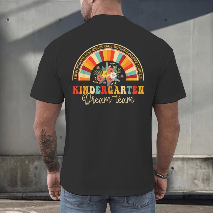 Back To School Kindergarten Dream Team Teacher Love Floral Men's Back Print T-Shirt, gift for family, gift for coworker Back To School Kindergarten Dream Team Teacher Love Floral Men's Back Print T-Shirt, gift for family, gift for coworker
