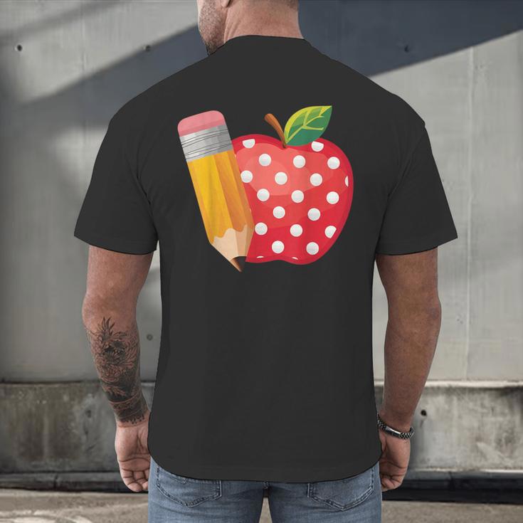 Back To School Pencil And Apple Teacher Student Men's Back Print T-Shirt, gift for family, gift for coworker Back To School Pencil And Apple Teacher Student Men's Back Print T-Shirt, gift for family, gift for coworker