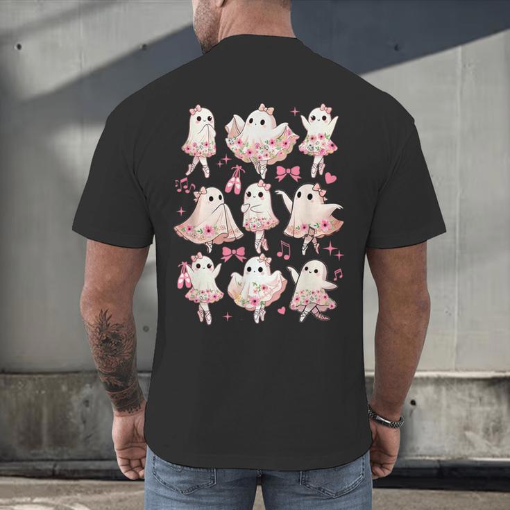Ballet Ghost Ballet Dancer Spooky Dance Halloween Teacher Men's Back Print T-Shirt, gift for family, gift for coworker
