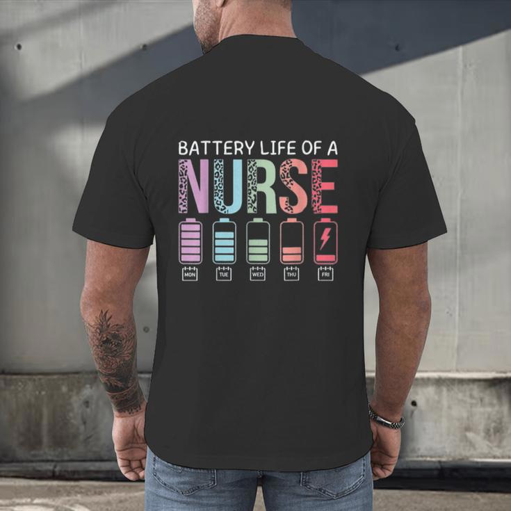 Battery Life Of A Nurse School Teacher Appreciation Men's Back Print T-Shirt, gift for family, gift for coworker