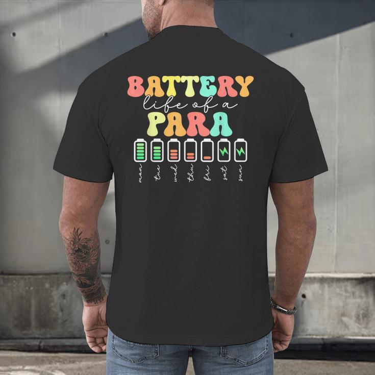Battery Life Of A Para SPED Parapro Teacher Squad Men's Back Print T-Shirt, gift for family, gift for coworker