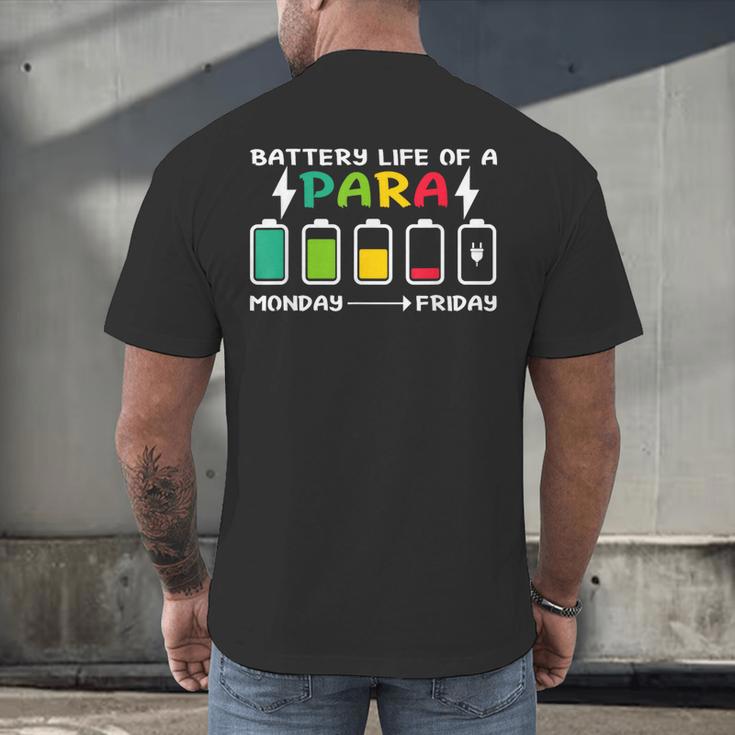 Battery Life Of a Paraprofessional Para Teacher Life Men's Back Print T-Shirt, gift for family, gift for coworker Battery Life Of a Paraprofessional Para Teacher Life Men's Back Print T-Shirt, gift for family, gift for coworker