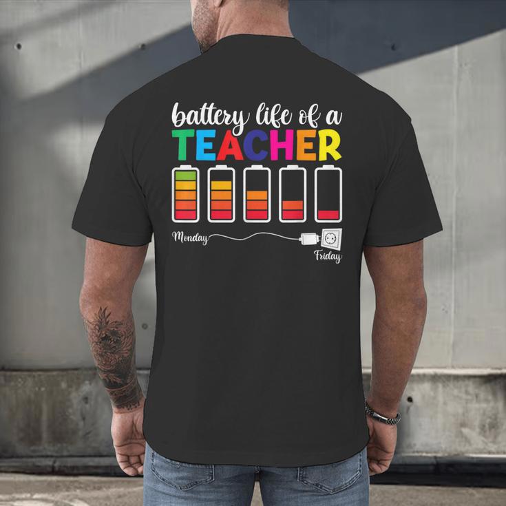 Battery Life Of a Teacher Shirt Thanksgiving Teacher Men's Back Print T-Shirt, gift for family, gift for coworker Battery Life Of a Teacher Shirt Thanksgiving Teacher Men's Back Print T-Shirt, gift for family, gift for coworker