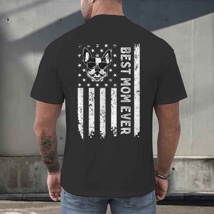Best Boston Terrier Dog Mom Ever USA Flag For Men Women Kids Men's Back Print T-Shirt, gift for family, gift for coworker
