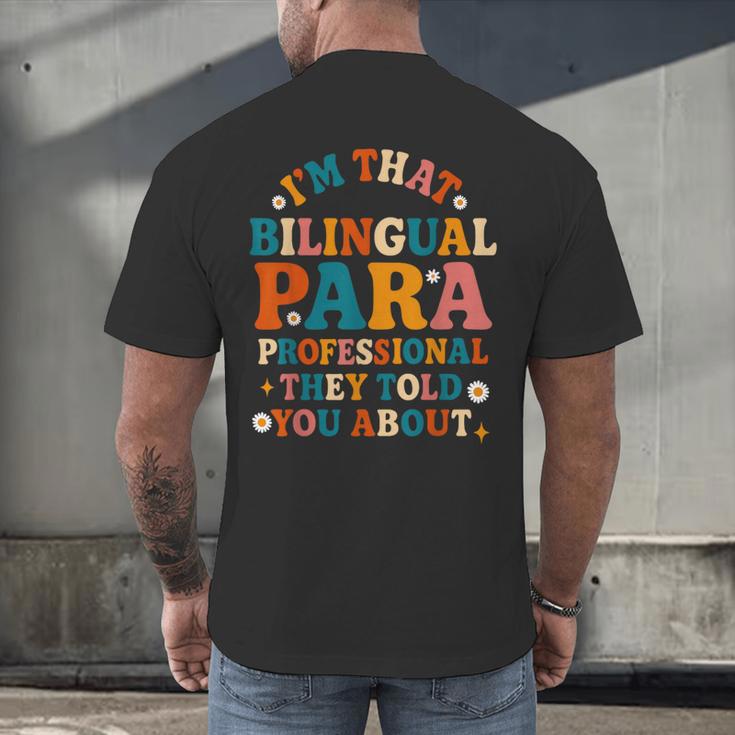 Bilingual Paraeducator Paraprofessional Parapro Teachers Men's Back Print T-Shirt, gift for family, gift for coworker Bilingual Paraeducator Paraprofessional Parapro Teachers Men's Back Print T-Shirt, gift for family, gift for coworker