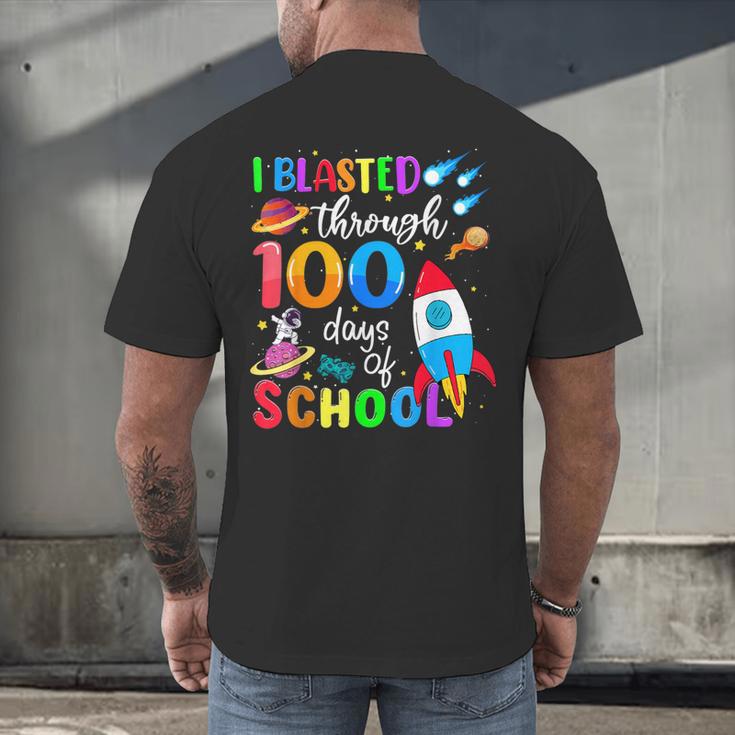 I Blasted Through 100 Days Of School 100th Day Teacher Kids Men's Back Print T-Shirt, gift for family, gift for coworker