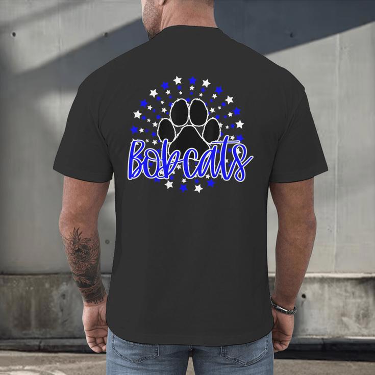 Blue Bobcats School Spirit Coquette Bow Mascot Teacher Men's Back Print T-Shirt, gift for family, gift for coworker Blue Bobcats School Spirit Coquette Bow Mascot Teacher Men's Back Print T-Shirt, gift for family, gift for coworker