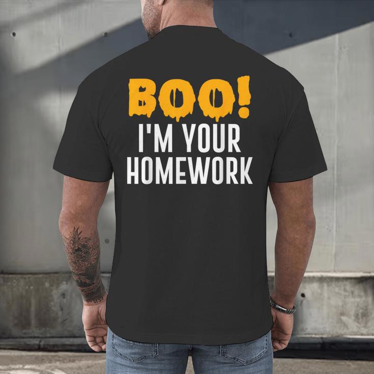 Boo I'm Your Homework Halloween Teacher Costume Men's Back Print T-Shirt, gift for family, gift for coworker Boo I'm Your Homework Halloween Teacher Costume Men's Back Print T-Shirt, gift for family, gift for coworker