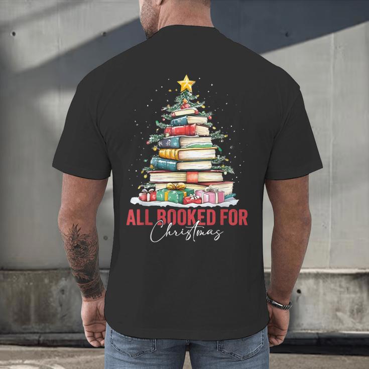 All Booked For Christmas Xmas Tree Teacher Holiday Pajamas Men's Back Print T-Shirt, gift for family, gift for coworker All Booked For Christmas Xmas Tree Teacher Holiday Pajamas Men's Back Print T-Shirt, gift for family, gift for coworker