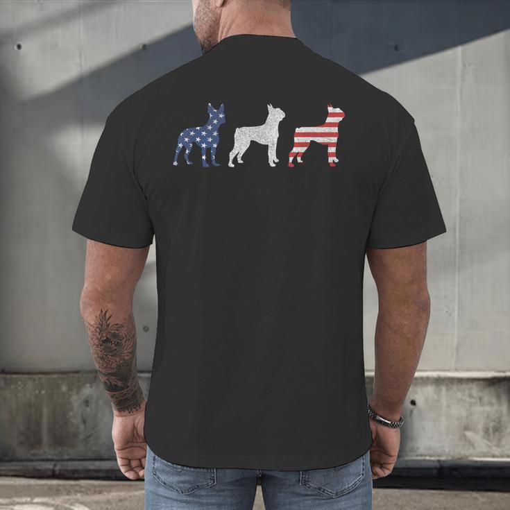 Boston Terrier 4th Of July Dog Patriotic USA Flag Man Woman Men's Back Print T-Shirt, gift for family, gift for coworker