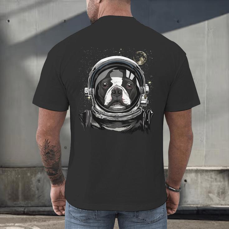 Boston Terrier Astronaut Shirt Spaceman Dog Space Lover Men's Back Print T-Shirt, gift for family, gift for coworker