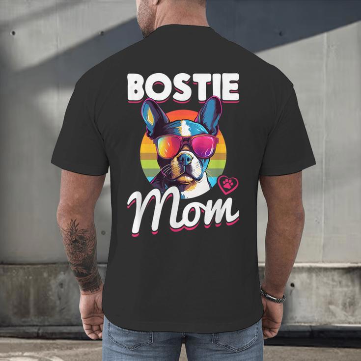Boston Terrier Bostie Dog Breed Pet Bostie Mom Men's Back Print T-Shirt, gift for family, gift for coworker