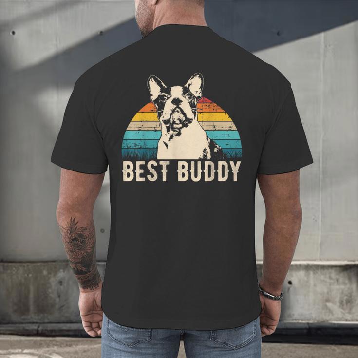 Boston Terrier Boston-Bulldog Men's Back Print T-Shirt, gift for family, gift for coworker