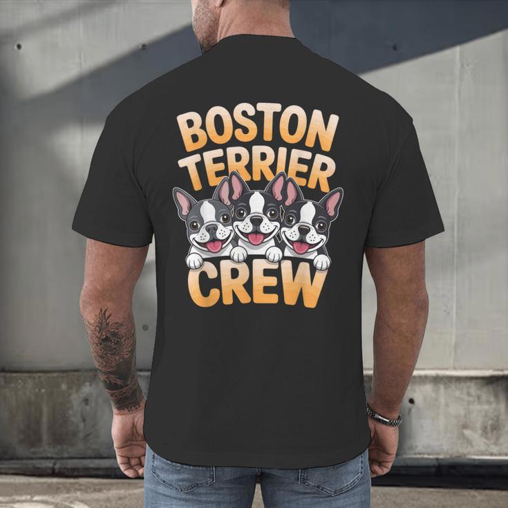 Boston Terrier Crew Cartoon For Dog Owner Pet Boston Terrier Men's Back Print T-Shirt, gift for family, gift for coworker