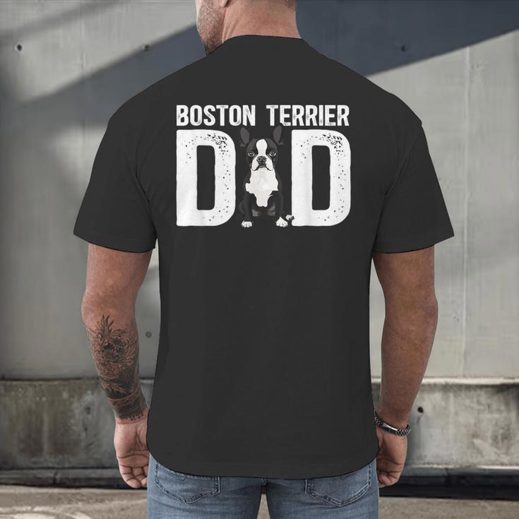 Boston Terrier Dad Of A Bostie Dad Bostie Father Men's Back Print T-Shirt, gift for family, gift for coworker