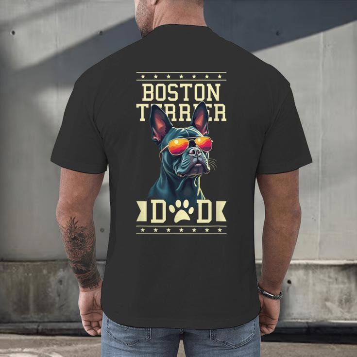 Boston Terrier Dad Boston Bull Bostie Dog Men's Back Print T-Shirt, gift for family, gift for coworker