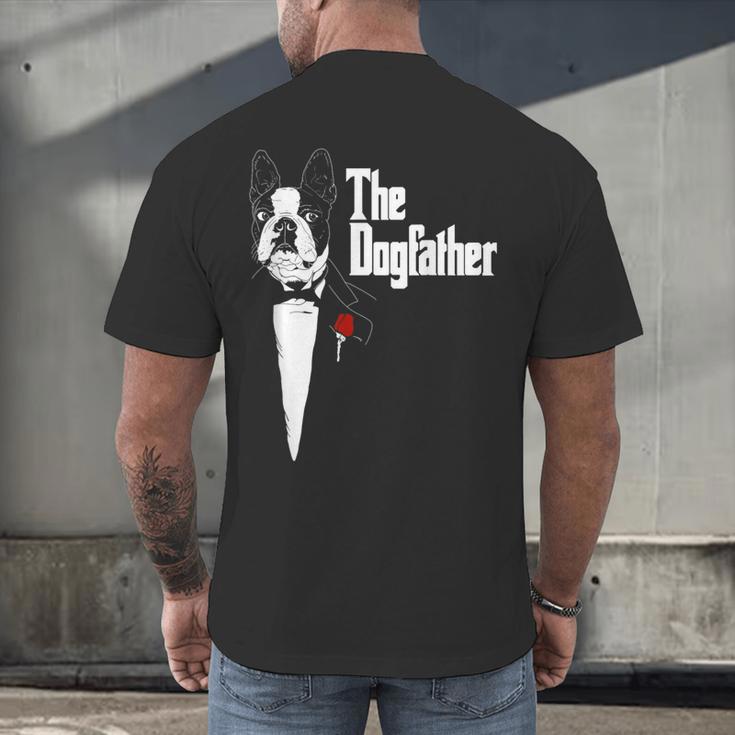 Boston Terrier Dad The DogFather Shirt Boston Terrier Men's Back Print T-Shirt, gift for family, gift for coworker