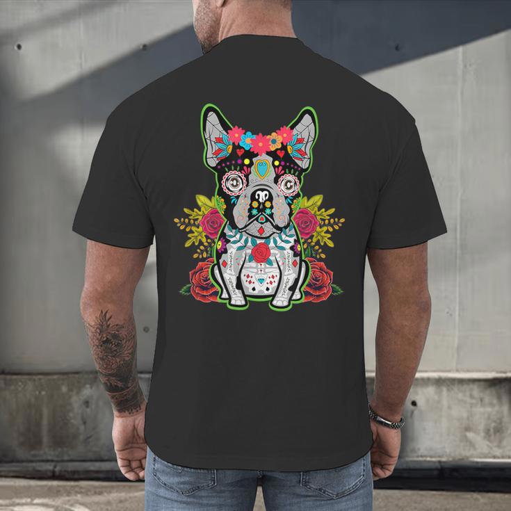 Boston Terrier Dia De Los Muertos Day Of The Dead Dog Skull For Men Women Kids Men's Back Print T-Shirt, gift for family, gift for coworker