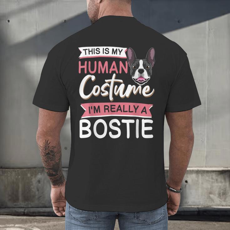 Boston Terrier Dog Bostie Halloween Costume Dog For Kids Men's Back Print T-Shirt, gift for family, gift for coworker