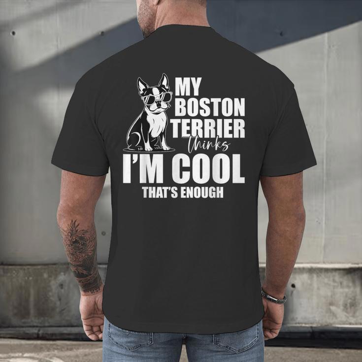 Boston Terrier Dog Men's Back Print T-Shirt, gift for family, gift for coworker