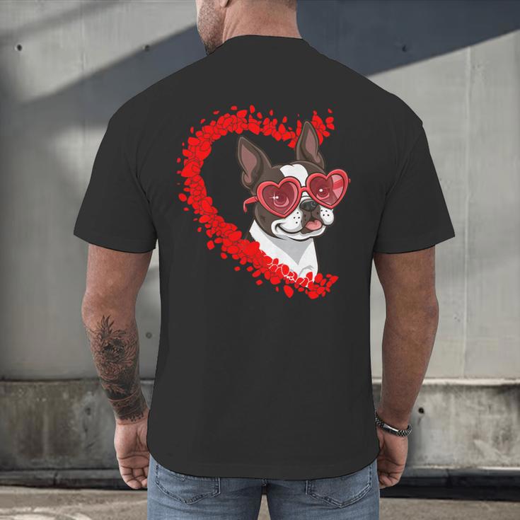 Boston Terrier Dog Mom Dad Valentine’s Day Pet Lover For Men Women Kids Men's Back Print T-Shirt, gift for family, gift for coworker