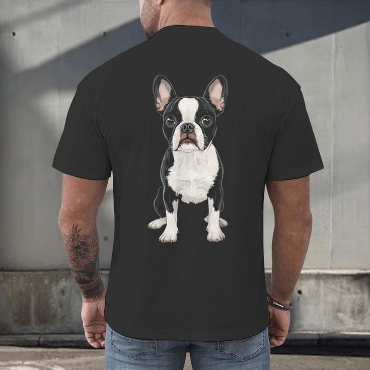 Boston Terrier Dog Motif Pet Art Boston Terrier For Men Women Kids Men's Back Print T-Shirt, gift for family, gift for coworker