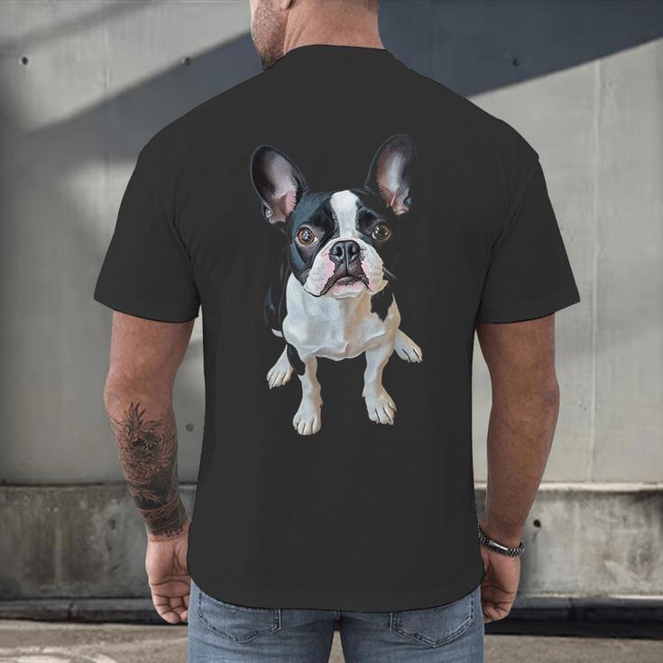 Boston Terrier Dog Motif Pet Art Boston Terrier Men Women Kids Men's Back Print T-Shirt, gift for family, gift for coworker