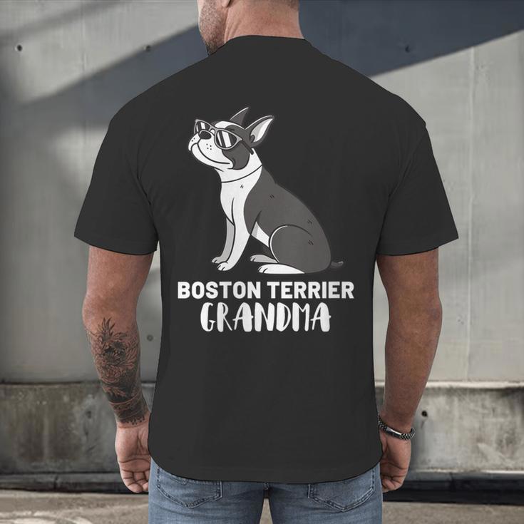 Boston Terrier Dog Owner Grandma Men's Back Print T-Shirt, gift for family, gift for coworker