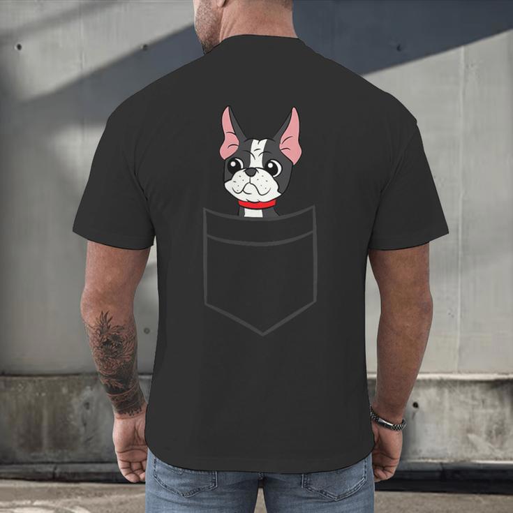 Boston Terrier Dog In The Pocket Boston Terrier For Men Women Girls Kids Men's Back Print T-Shirt, gift for family, gift for coworker