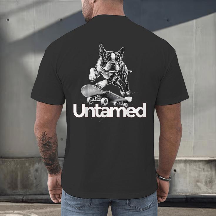 Boston Terrier Dog Untamed For Men Women Men's Back Print T-Shirt, gift for family, gift for coworker