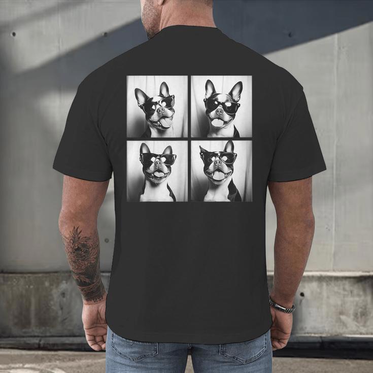 Boston Terrier Dogs With Sunglasses Photo Pets Meme Men's Back Print T-Shirt, gift for family, gift for coworker