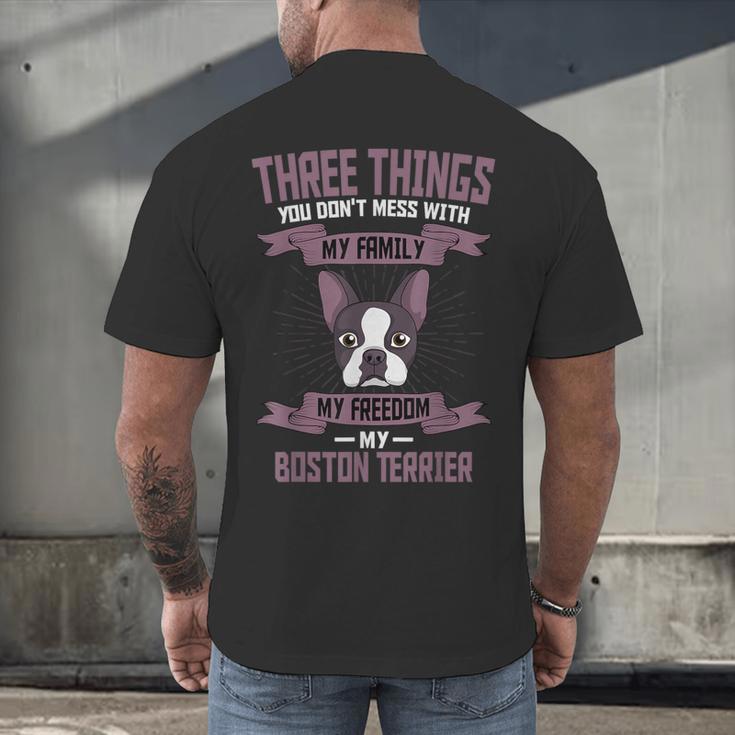 Boston Terrier Don't Mess With American Gentleman Dog Lover Men's Back Print T-Shirt, gift for family, gift for coworker