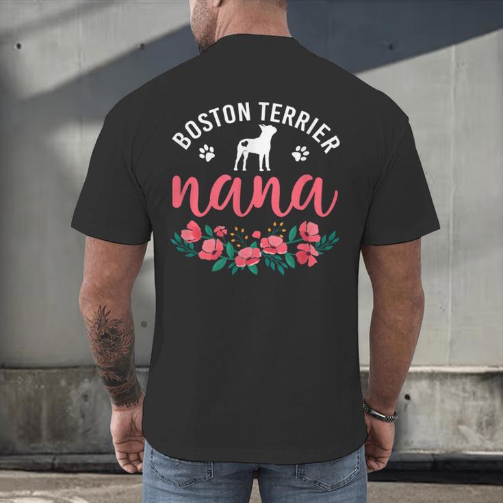 Boston Terrier Grandma Nana Dog Lover Christmas Men's Back Print T-Shirt, gift for family, gift for coworker