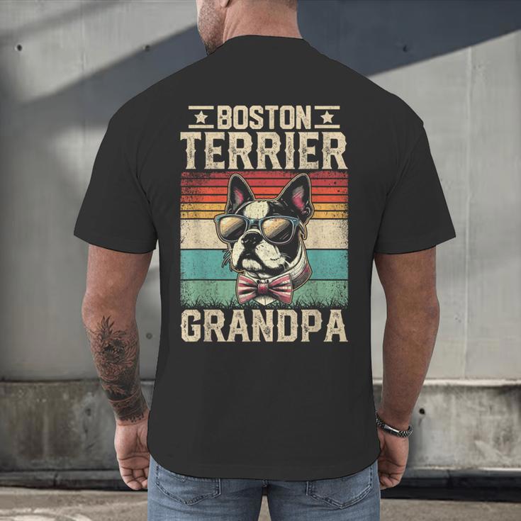 Boston Terrier Grandpa Dog Lover Father's Day Men's Back Print T-Shirt, gift for family, gift for coworker
