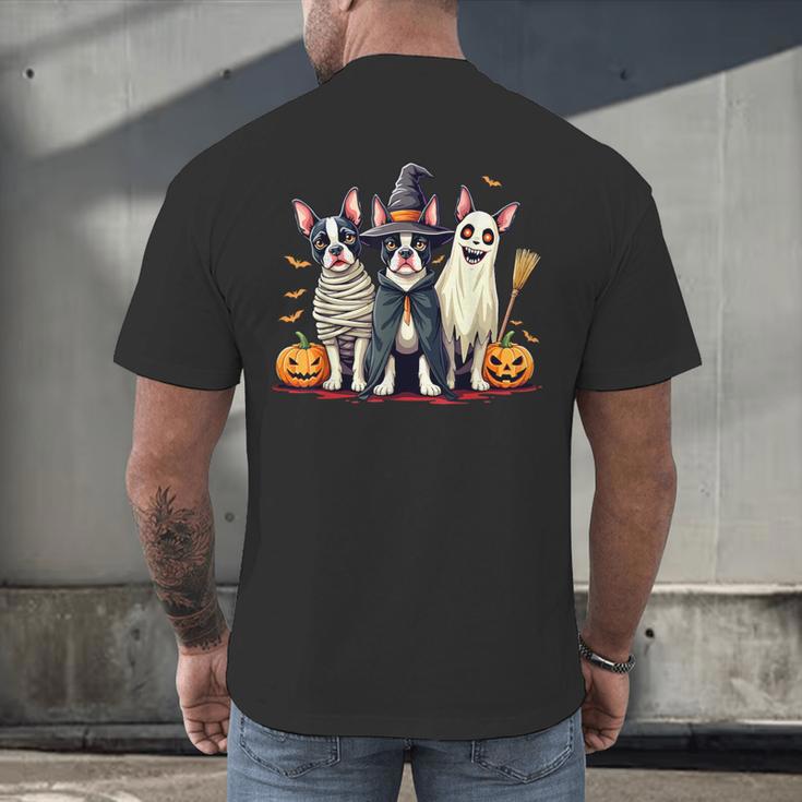Boston Terrier Halloween Costume Mummy Witch Ghost Dog Lover For Men Women Kids Men's Back Print T-Shirt, gift for family, gift for coworker