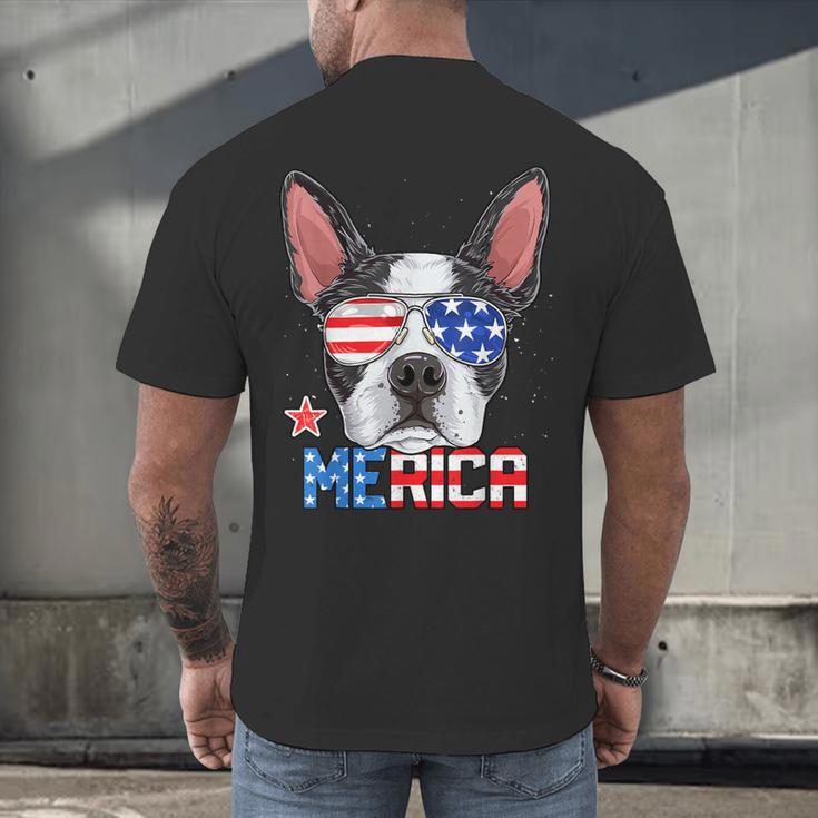 Boston Terrier Merica 4th Of July T Shirt Men Boys Dog Puppy Men's Back Print T-Shirt, gift for family, gift for coworker