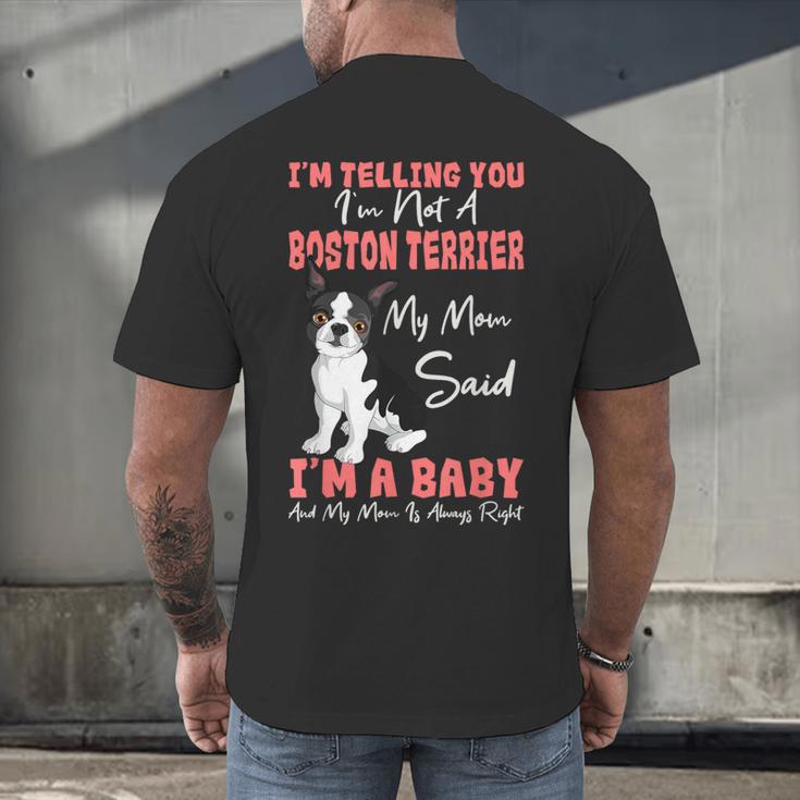 Boston Terrier Mom American Gentleman Dog Lover Mother's Day Men's Back Print T-Shirt, gift for family, gift for coworker