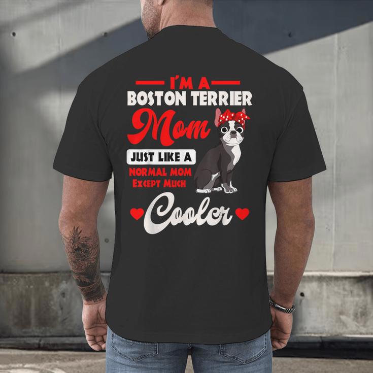 Boston Terrier Mom American Gentleman Dog Mother's Day Men's Back Print T-Shirt, gift for family, gift for coworker