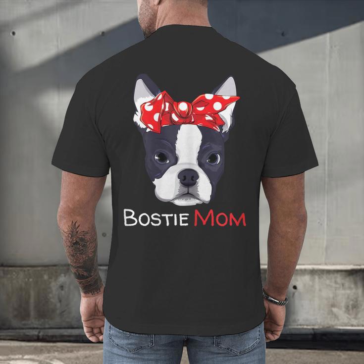 Boston Terrier Mom Bostie Women Girls Men's Back Print T-Shirt, gift for family, gift for coworker