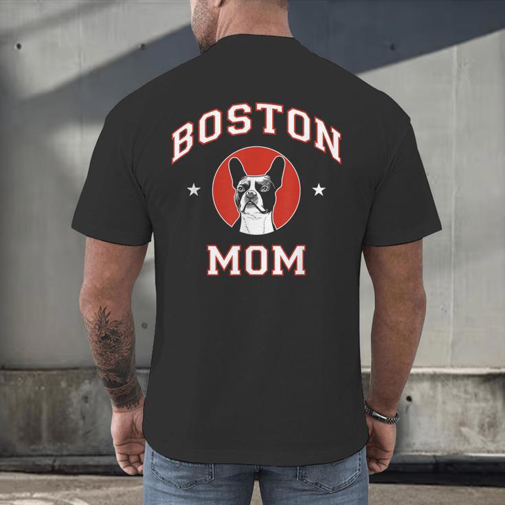 Boston Terrier Mom Dog Mother Men's Back Print T-Shirt, gift for family, gift for coworker