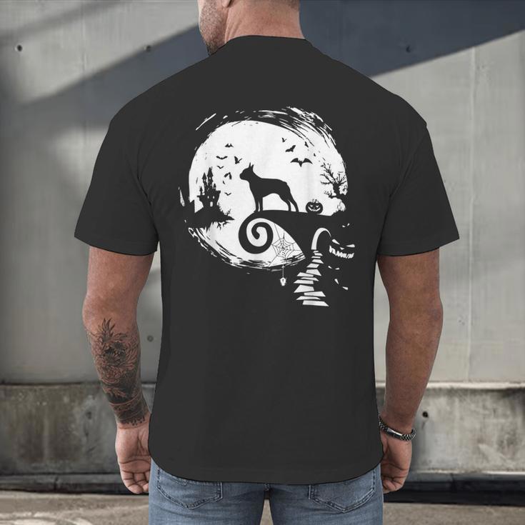 Boston Terrier And Moon Halloween Costume Dog Lover Men's Back Print T-Shirt, gift for family, gift for coworker