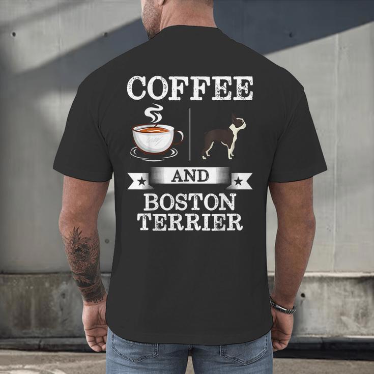 Boston Terrier Shirt Coffee And Boston Terrier Cute Dog For Men Women Girls Kids Men's Back Print T-Shirt, gift for family, gift for coworker