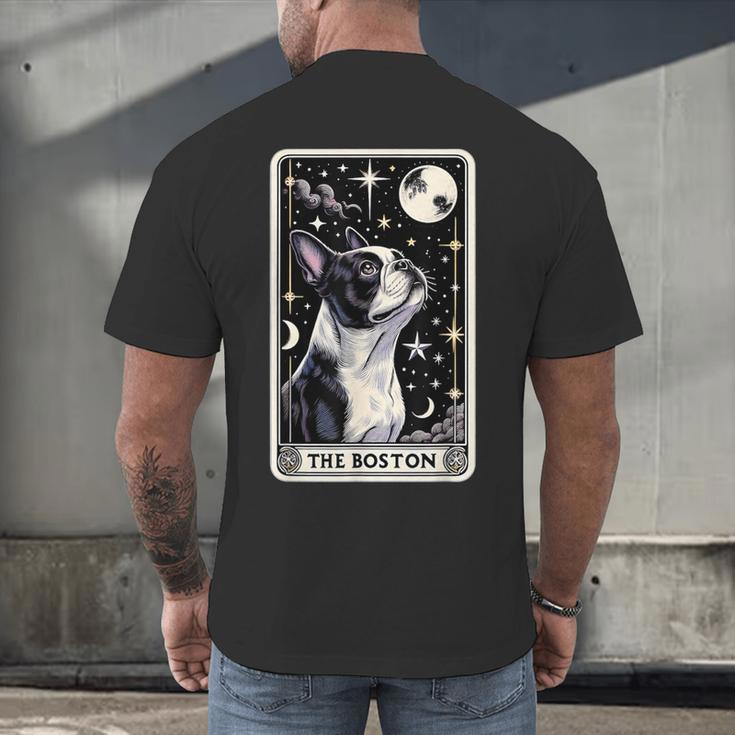 Boston Terrier Tarot Card Star With The Moon Men Women Kids Men's Back Print T-Shirt, gift for family, gift for coworker