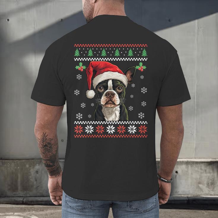 Boston Terrier Ugly Christmas Sweater Xmas For Adults Kids Men's Back Print T-Shirt, gift for family, gift for coworker