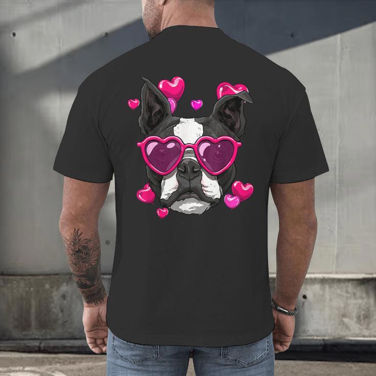Boston Terrier Valentines Day Shirt Heart Dog Lover Men's Back Print T-Shirt, gift for family, gift for coworker