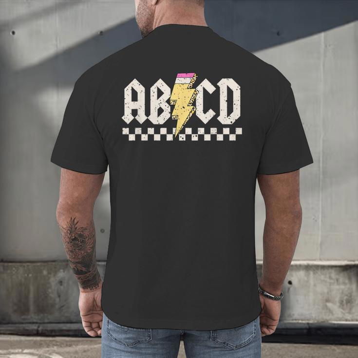 Boys Girls Teachers ABCD Rock Graphic Back To School Class Men's Back Print T-Shirt, gift for family, gift for coworker Boys Girls Teachers ABCD Rock Graphic Back To School Class Men's Back Print T-Shirt, gift for family, gift for coworker