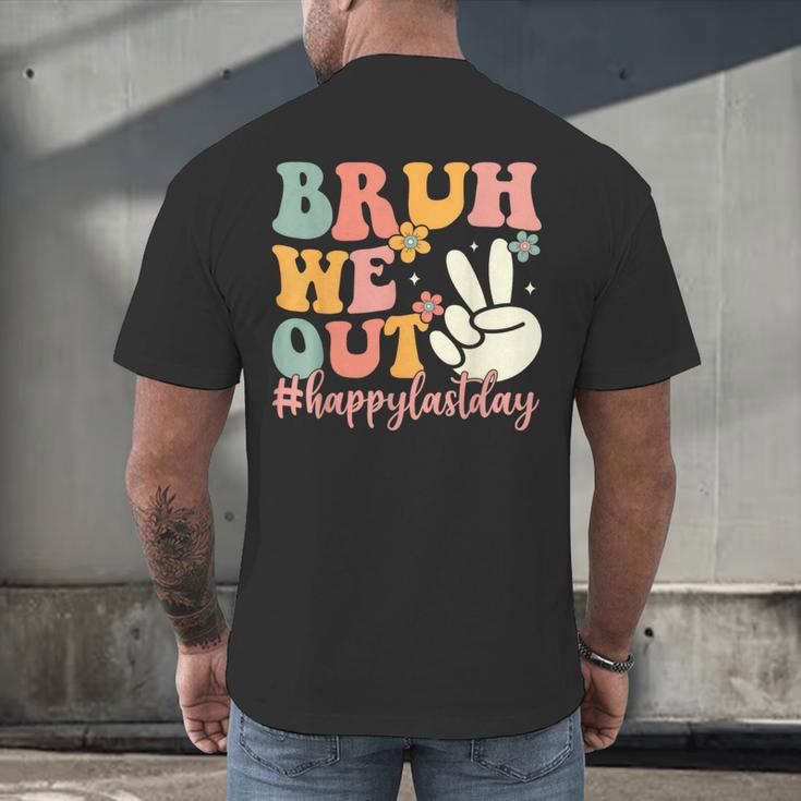 Bruh We Out Teacher Retro Last Day Of School Boys Girls Kids Men's Back Print T-Shirt, gift for family, gift for coworker
