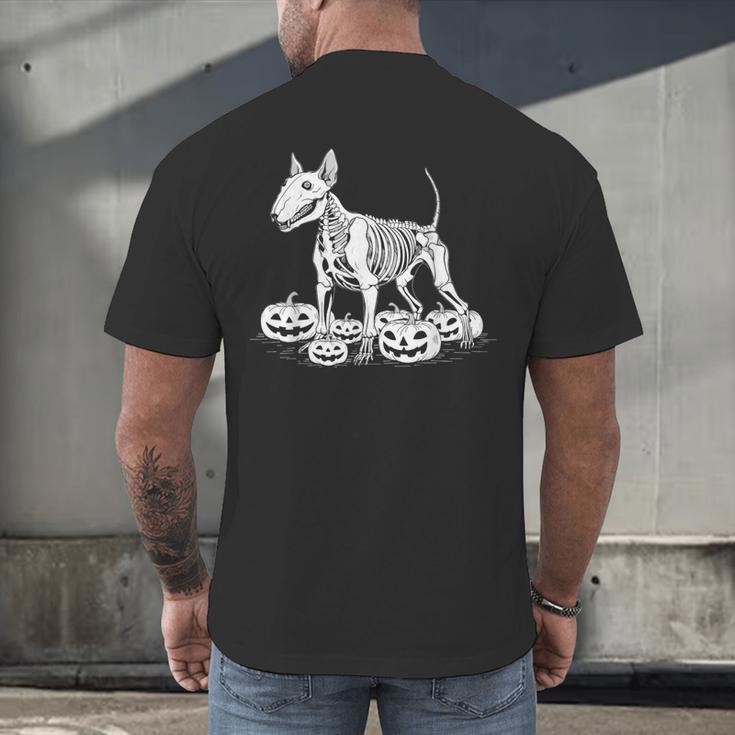 Bull Terrier Skeleton Birthday Halloween Kids Men's Back Print T-Shirt, gift for family, gift for coworker