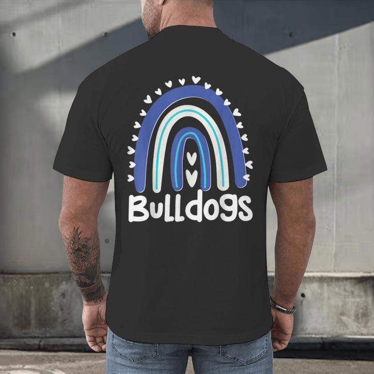 Bulldogs School Mascot Rainbow Teacher Lover Men's Back Print T-Shirt, gift for family, gift for coworker