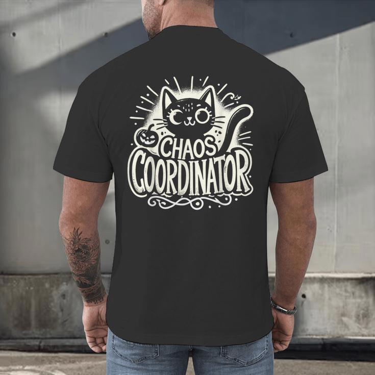 Cat Chaos Coordinator For Women Mom Halloween Teacher Men's Back Print T-Shirt, gift for family, gift for coworker Cat Chaos Coordinator For Women Mom Halloween Teacher Men's Back Print T-Shirt, gift for family, gift for coworker